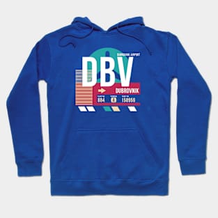 Dubrovnik, Croatia (DBV) Airport Code Baggage Tag Hoodie